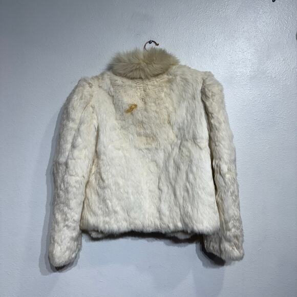 Sergio Valente Cream Dyed Rabbit Fur Vintage Jacket Sz M - Picture 11 of 14